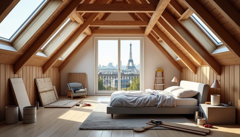 Aménagement grenier en chambre Paris : méthode et matériel