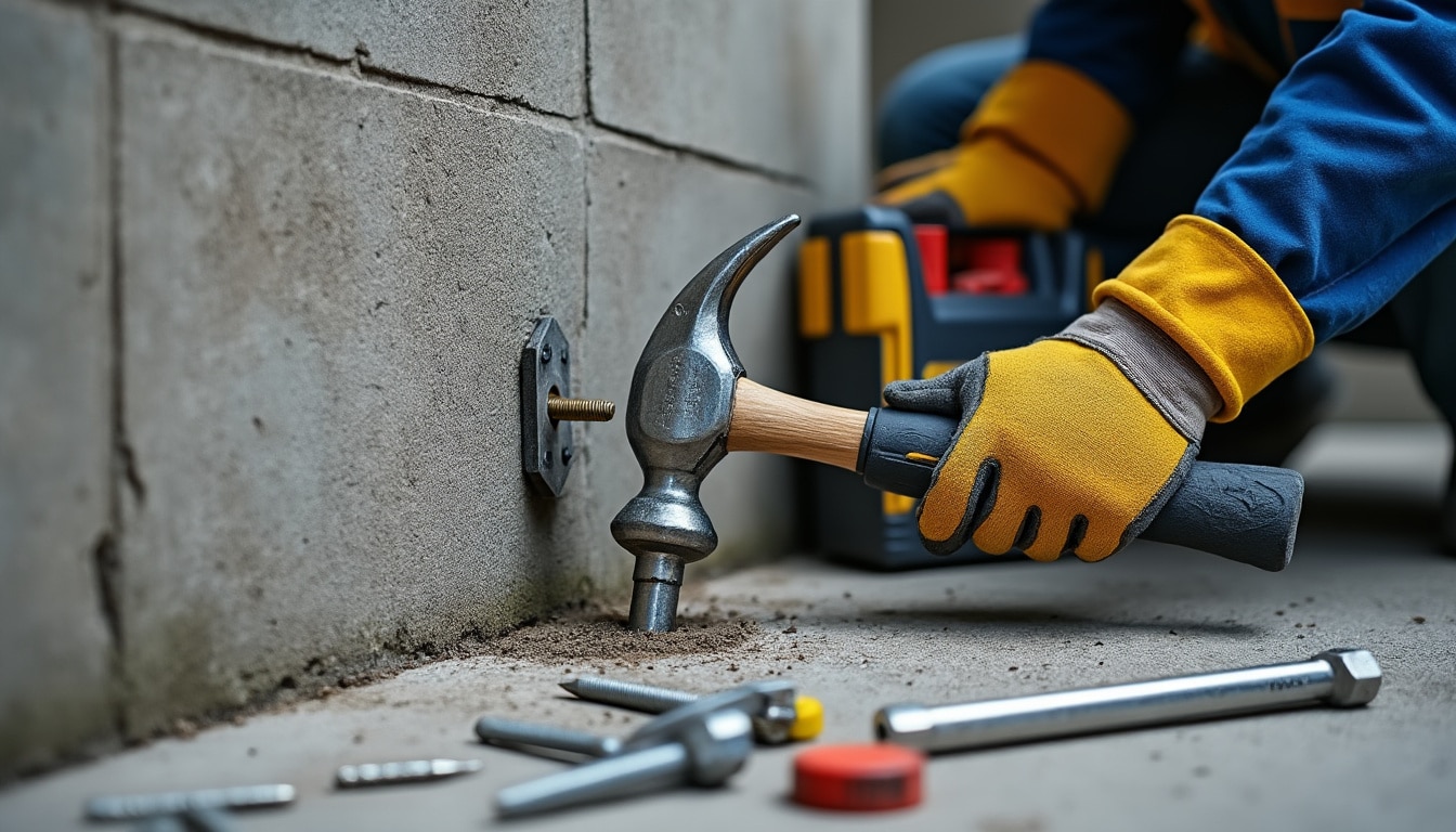 Chevilles à frapper béton utilisation : méthode et matériel