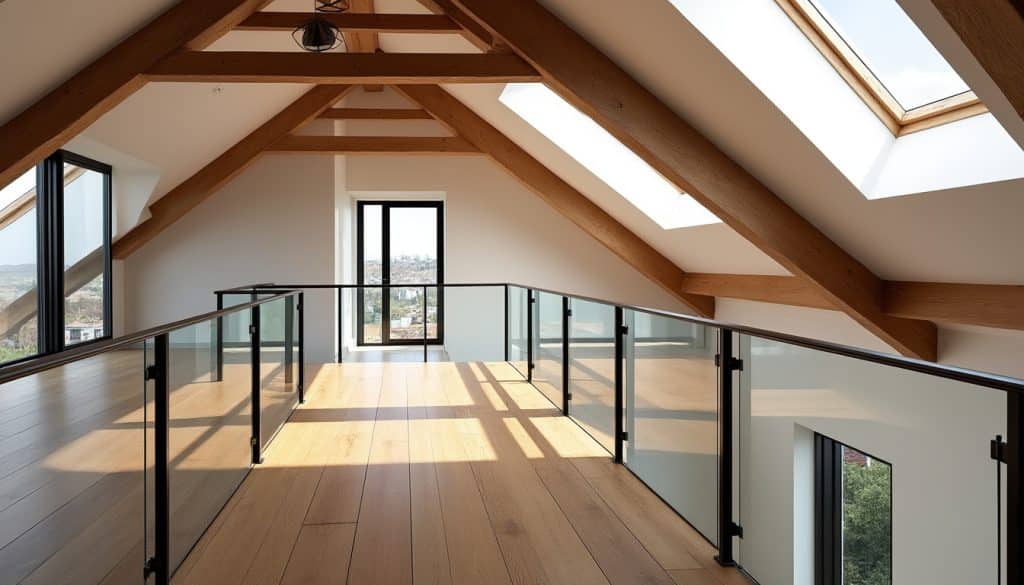 Mezzanine sous toit en pente : les repères de coût et de durée