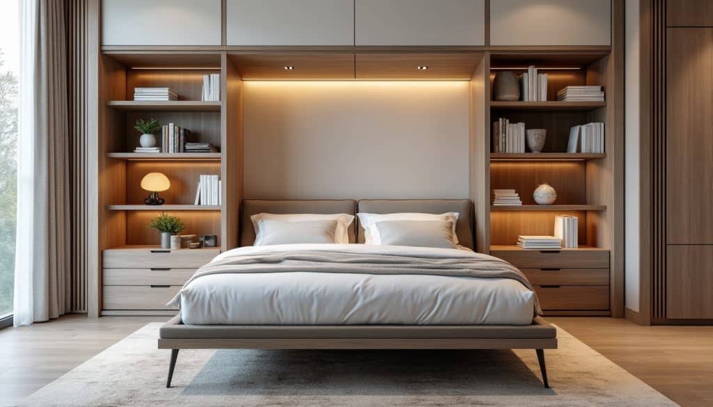 Lit escamotable avec rangements latéraux : l&rsquo;optimisation complète