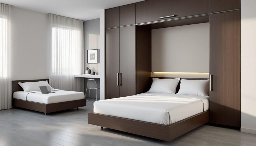 Lit escamotable double ou simple : les encombrements